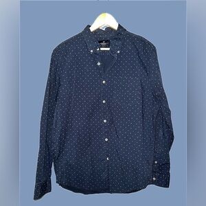 American Eagle Outfitters Navy Shirt with White Dots